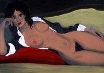 Reclining Nude on Couch oil