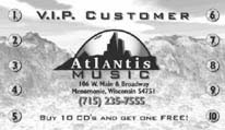 Atlantis Music VIP card 