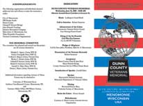 Dunn County Veterans Memorial brochure front