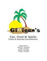 Gilligan's restaurant menu cover
