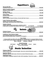 Gilligan's restaurant menu pg 1