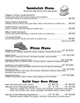 Gilligan's restaurant menu pg 2