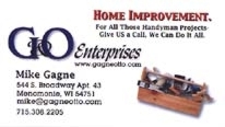 G and O Enterprises business card