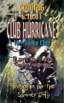 Club Hurricane dance flyer front
