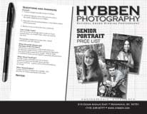 Hybben Photography Senior Portrait Price List front