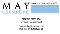May Consulting business card