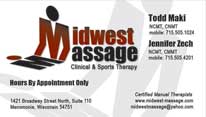 Midwest Massage business card