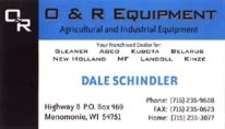 O and R Equipment business card