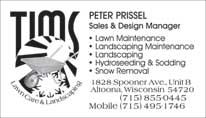 Tim's Lawn Care business card
