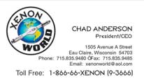 Xenon World business card